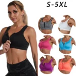 Fan-Sweet-Solid-Color-Women-Sports-Bras-Gathered-Without-Steel-Ring-Running-Vest-Fitness-Front-Zipper